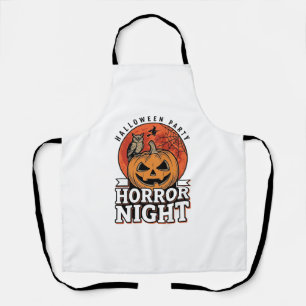 Delantal Diseño de camiseta de calabaza de noche de terror