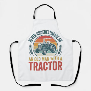 Delantal Diseño de camiseta de cita de hombre viejo tractor