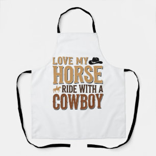 Delantal Diseño de camiseta de cita de vaquero y caballo oc