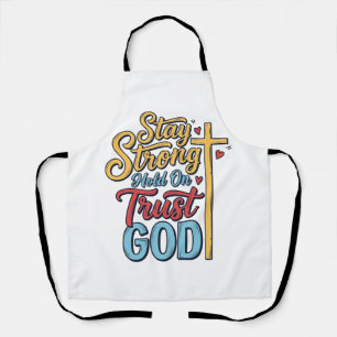 Delantal Diseño de camiseta de cruz cristiana confía en Dio
