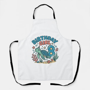Delantal Diseño de camiseta de cumpleaños Tortuga marina ch