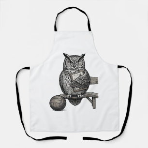 Delantal Diseño de camiseta de entrenador de fútbol búho gr