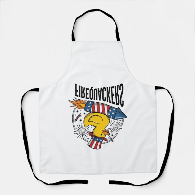 Delantal Diseño de camiseta de fuegos artificiales de pato  (Anverso)