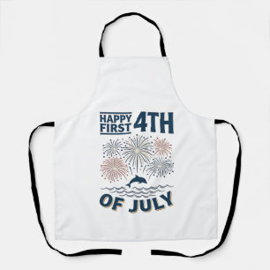 Delantal Diseño de camiseta de fuegos artificiales del 4 de