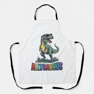 Delantal Diseño de camiseta de gafas de sol de dinosaurio v