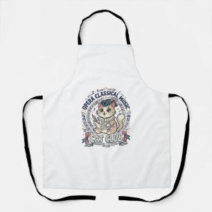Delantal Diseño de camiseta de gato lindo de música clásica