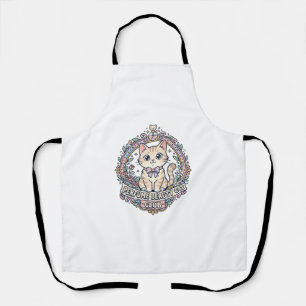 Delantal Diseño de camiseta de gato lindo gato belleza perf