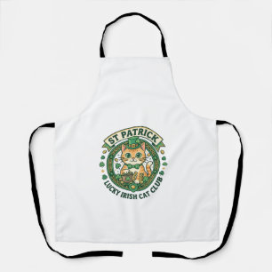 Delantal Diseño de camiseta de gato lindo irlandés afortuna