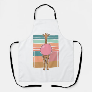Delantal Diseño de camiseta de grabado de chicle de jirafa 