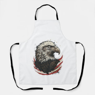 Delantal Diseño de camiseta de grabado patriótico águila ca