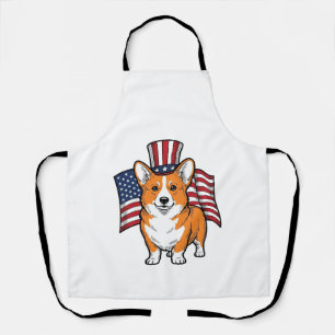 Delantal Diseño de camiseta de grabado vintage de Corgi pat