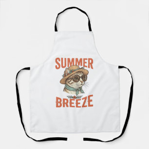 Delantal Diseño de camiseta de grabado vintage de gato de b