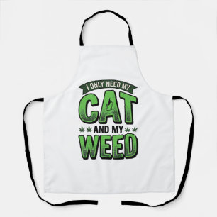 Delantal Diseño de camiseta de grabado vintage de gato y hi