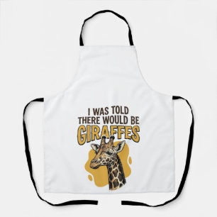 Delantal Diseño de camiseta de grabado vintage de jirafa di