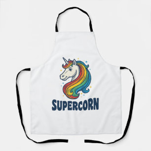 Delantal Diseño de camiseta de grabado vintage de Supercorn