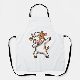 Delantal Diseño de camiseta de grabado vintage de vaca lind