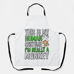 Delantal Diseño de camiseta de Halloween de disfraz de mono
