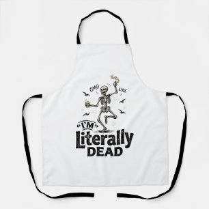 Delantal Diseño de camiseta de humor de esqueleto vintage l