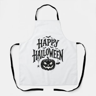 Delantal Diseño de camiseta de murciélago de calabaza feliz