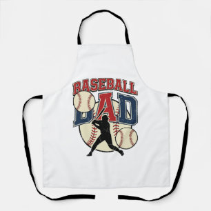 Delantal Diseño de camiseta de papá de béisbol vintage_1