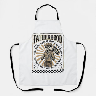 Delantal Diseño de camiseta de papá vaquero esqueleto vinta