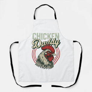 Delantal Diseño de camiseta de pollo vintage Daddy Rooster_