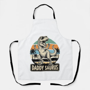 Delantal Diseño de camiseta de puesta de sol de dinosaurio
