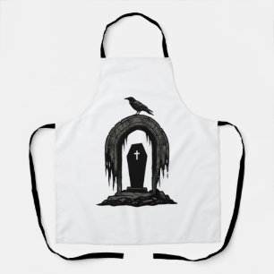 Delantal Diseño de camiseta de silueta de tumba de cementer