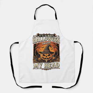 Delantal Diseño de camiseta de sombrero de bruja de calabaz