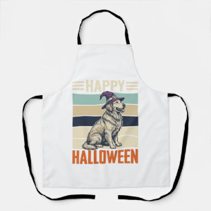 Delantal Diseño de camiseta de sombrero de bruja de perro f