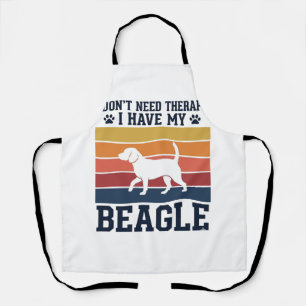 Delantal Diseño de camiseta de terapia de perro Beagle vint