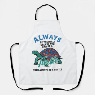 Delantal Diseño de camiseta de tortuga sé tú mismo vintage_
