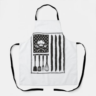 Delantal Diseño de camiseta de utensilios de cocina Bandera