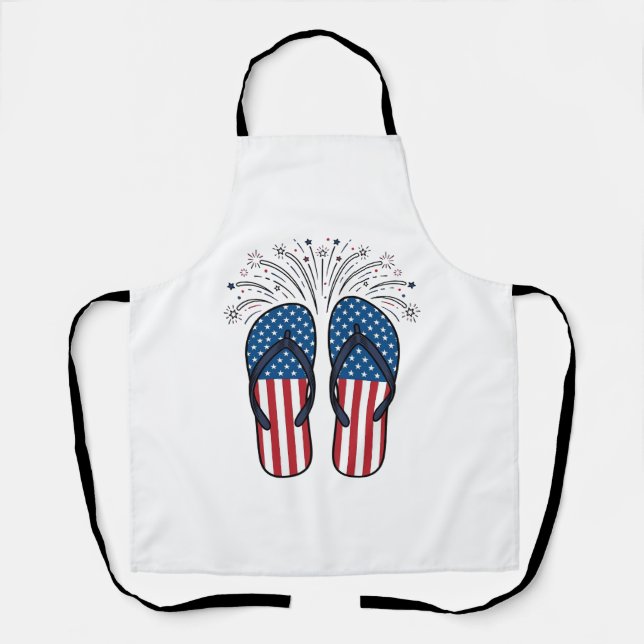 Delantal Diseño de camiseta de verano de fuegos artificiale (Anverso)