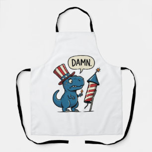 Delantal Diseño de camiseta divertida patriótica T-Rex fueg