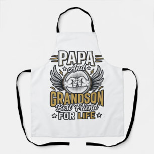 Delantal Diseño de camiseta Papa y nieto mejor amigo para t