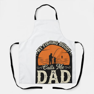 Delantal Diseño de camiseta para papá amigo de la pesca vin