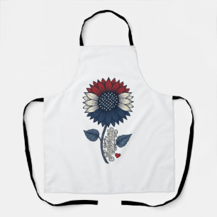 Delantal Diseño de camiseta patriótica de girasol Vintage A