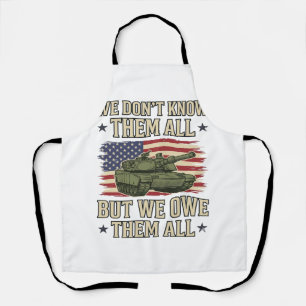 Delantal Diseño de camiseta patriótica de tanque conmemorat