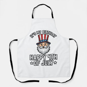 Delantal Diseño de camiseta patriótica Gnome cumpleaños 4 d