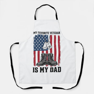 Delantal Diseño de camiseta patriótica Mi padre es mi veter