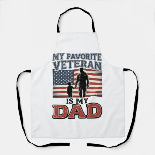 Delantal Diseño de camiseta patriótica Mi padre es mi veter