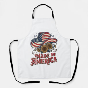 Delantal Diseño de camiseta Sombrero de vaquero patriótico 