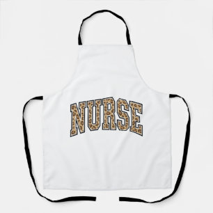 Delantal Diseño de camiseta universitaria de enfermera leop