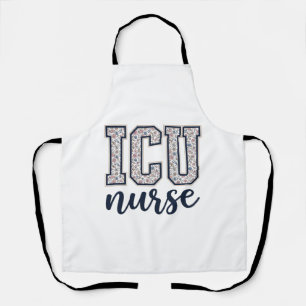 Delantal Diseño de camiseta universitaria floral de enferme