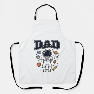 Delantal Diseño de camiseta vectorial de astronauta padre_1
