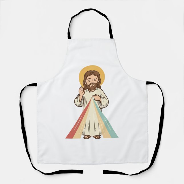 Delantal Diseño de camiseta vectorial de bendición religios (Anverso)