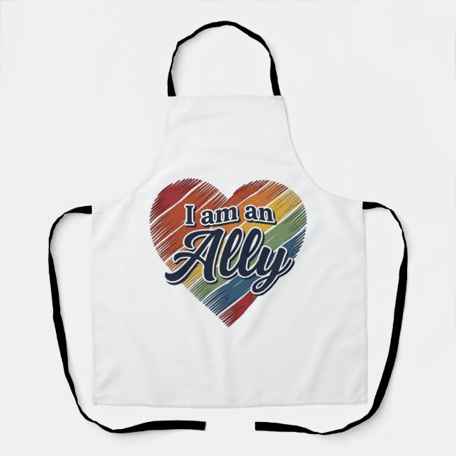 Delantal Diseño de camiseta vectorial de corazón aliado arc (Anverso)