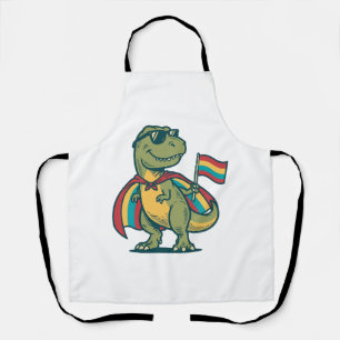 Delantal Diseño de camiseta vectorial de dinosaurio orgullo
