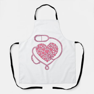 Delantal Diseño de camiseta vectorial de estetoscopio de co